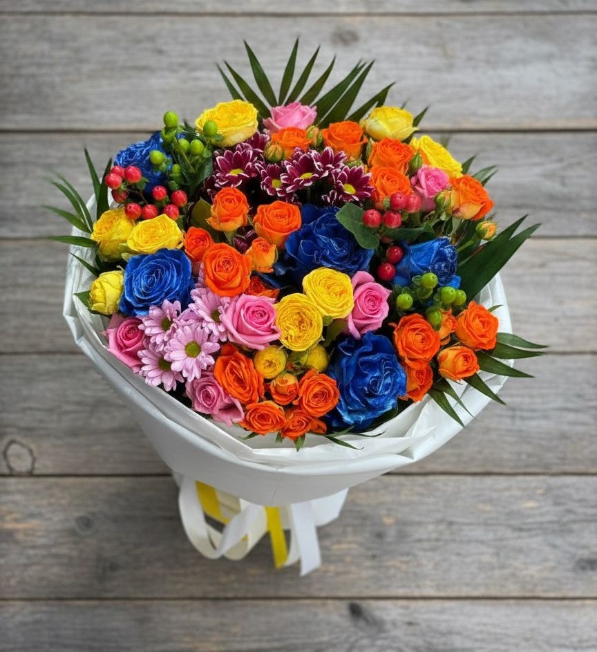 Букет цветов из: Розы и Хризантемы в Успенское