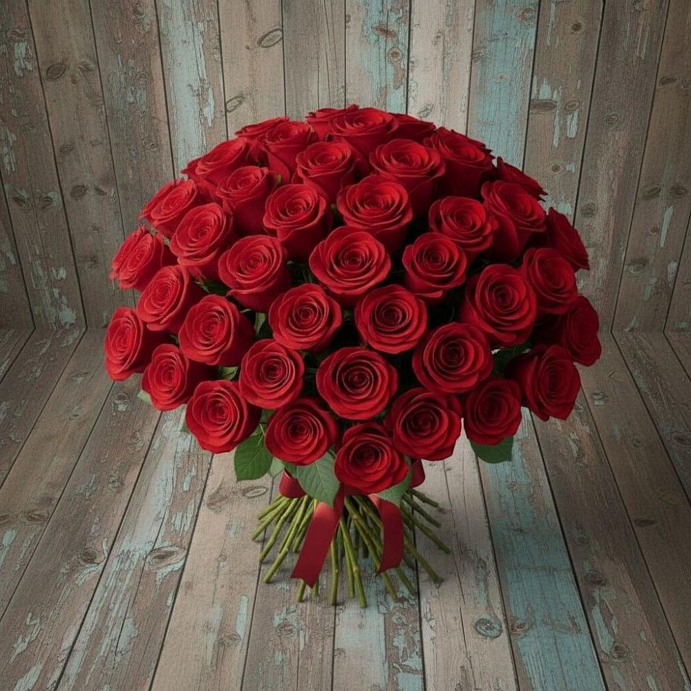 Букет 55 Красных роз Фридом в Успенское