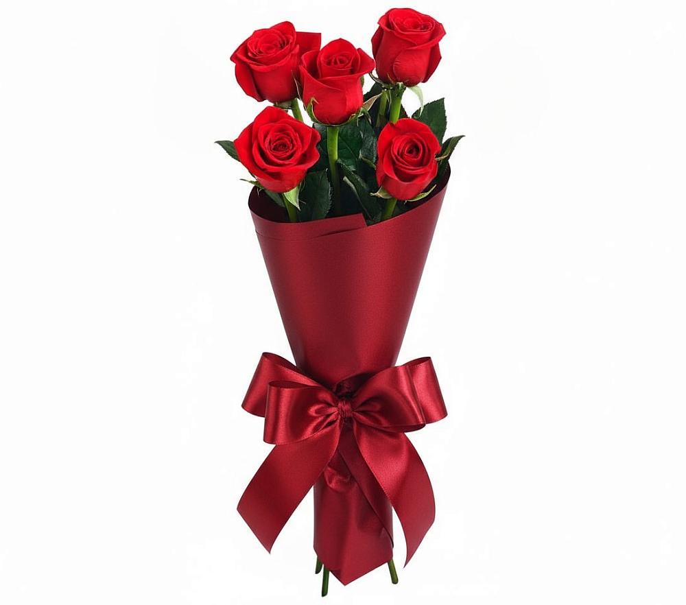 Букет 5 Красных роз Эдлесс Лав в Успенское