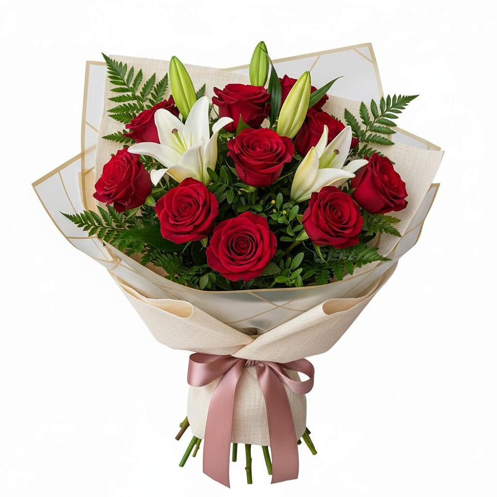 Букет цветов из: Лилии и Розы в Успенское