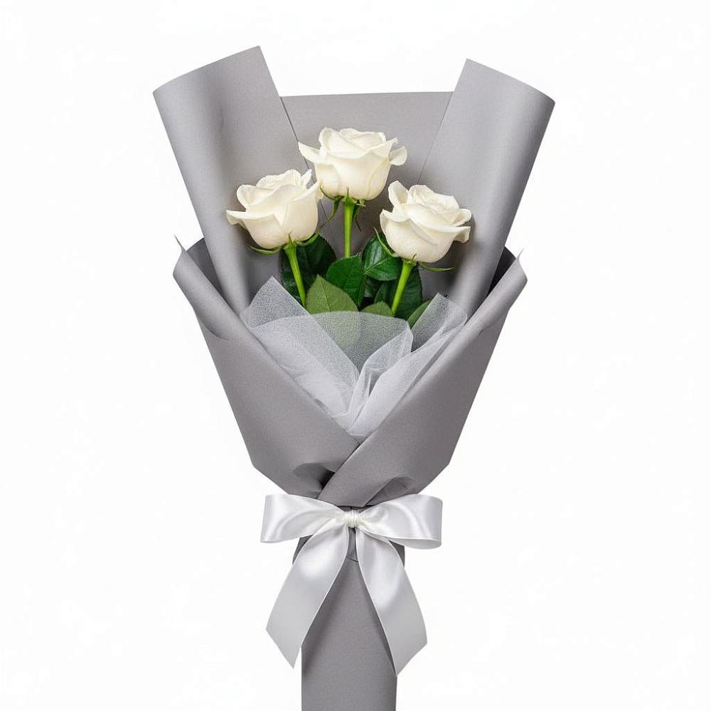 Букет 3 белые розы в Успенское
