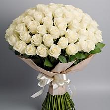 Букет 101 беля роза Белоснежка в Успенское
