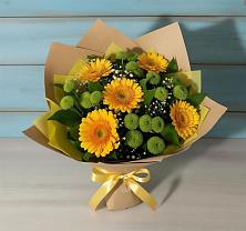 Букет цветов из:  Герберы и Хризантемы в Успенское