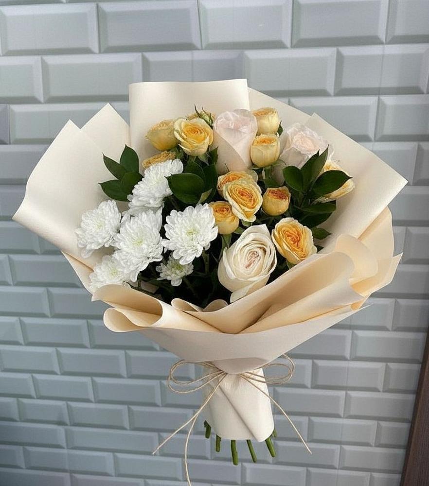 Букет цветов из: Розы и Хризантемы в Успенское