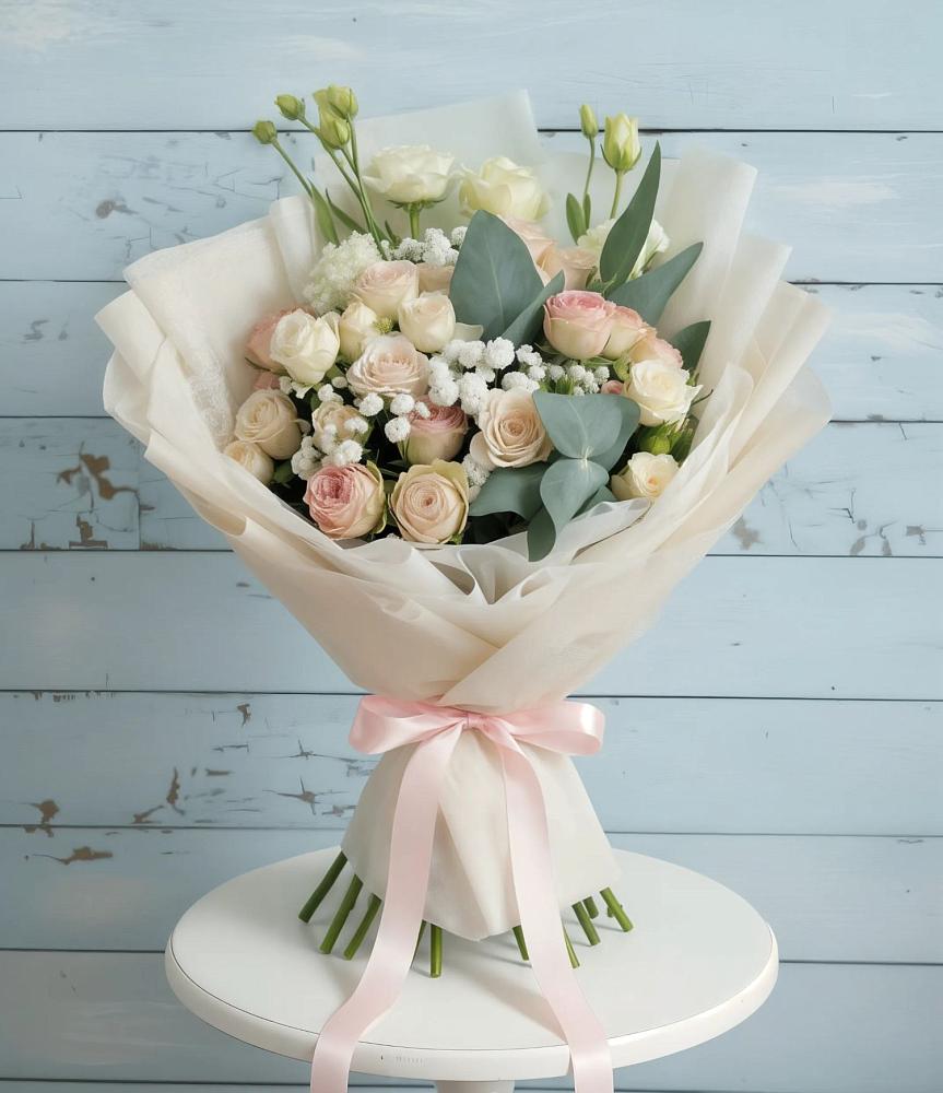 Букет цветов из: Розы и Лизиантусы в Успенское