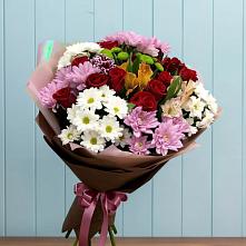 Букет цветов из:  Розы, Хризантемы и Альстромерии в Успенское