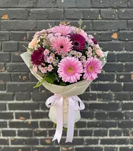 Букет цветов из:  Герберы и Хризантемы в Успенское