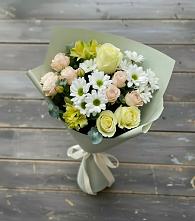 Букет цветов из:  Альстромерии, Розы и Хризантемы в Успенское