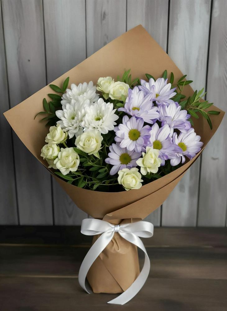 Букет цветов из: Хризантемы и Розы в Успенское