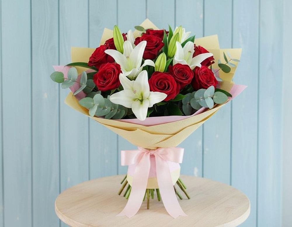 Букет цветов из: Лилии и Розы в Успенское